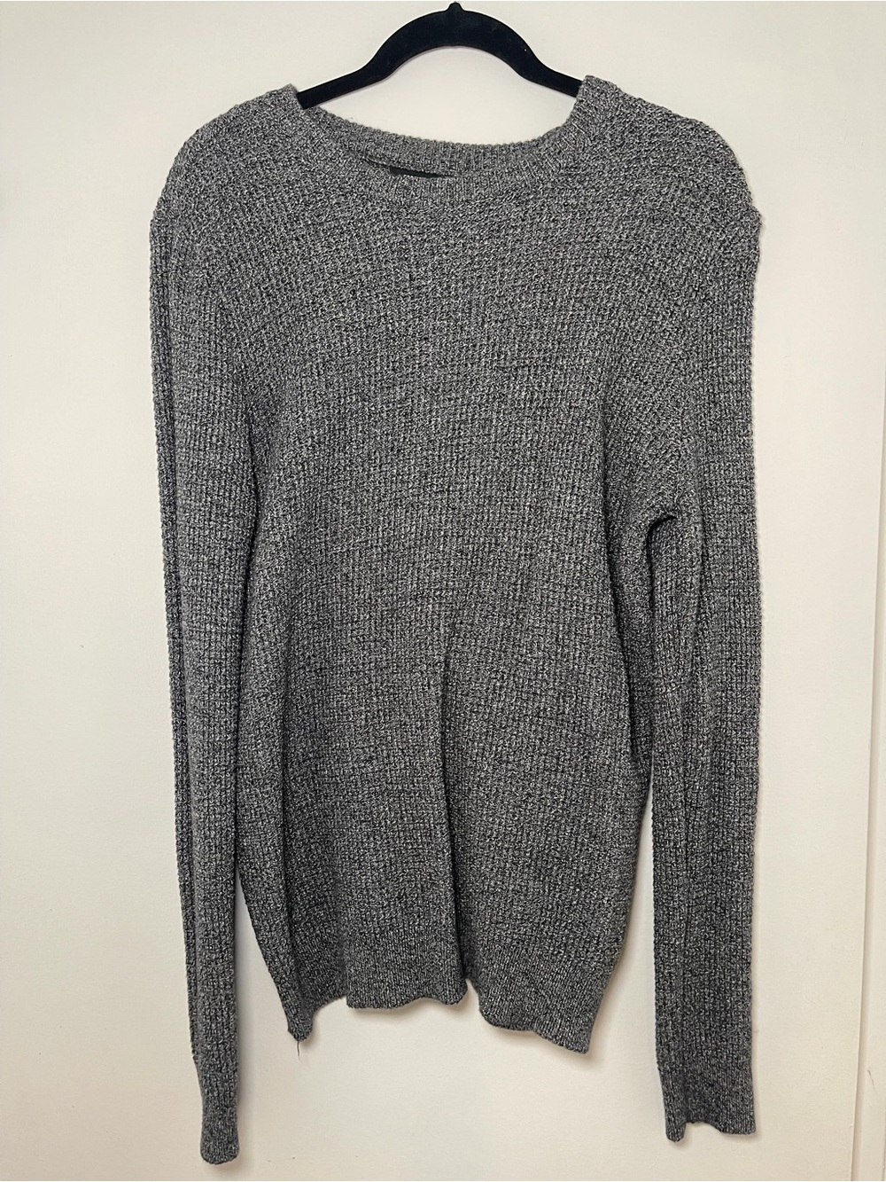 Forever 21 Men's Heather Gray Ribbed Crewneck Sweater